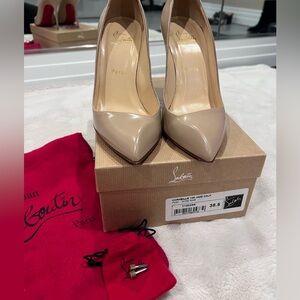 Christian Louboutin Corneille 100 Nude Leather Pumps